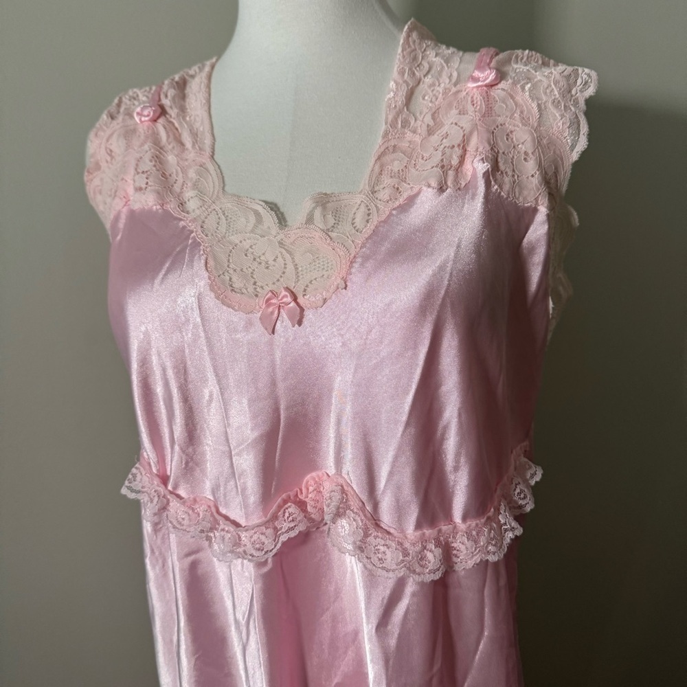 Vintage glamourous old Hollywood satin slip dress nightie XXL - Picture 5 of 8